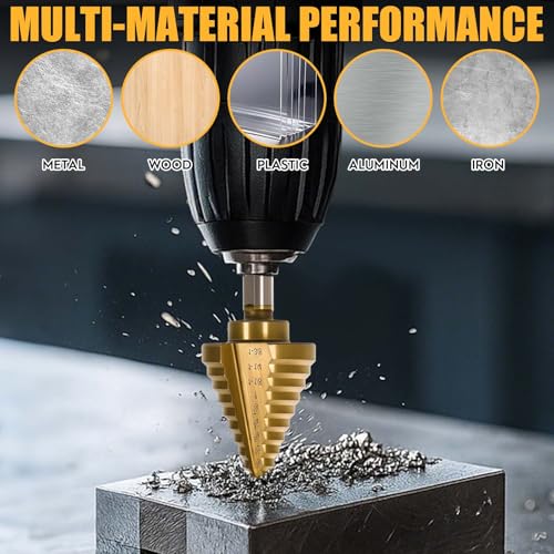Titanium Step Drill Bit - 4241 HSS Step Bit with Two Straight Grooved - color: 1Pcs Straight