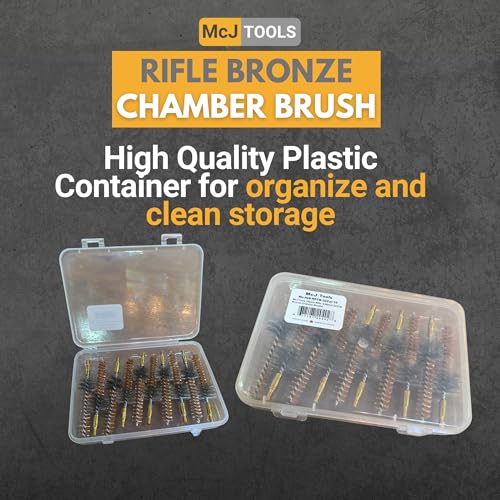 McJ Tools Cleaning Bronze Chamber Brush 10-Pack 7.62mm/.308Cal - Bristle Bronze Premium Gun Cleaning Brushes for Effective Chamber Cleaning - size: 7.62mm, .308cal (10-pack)