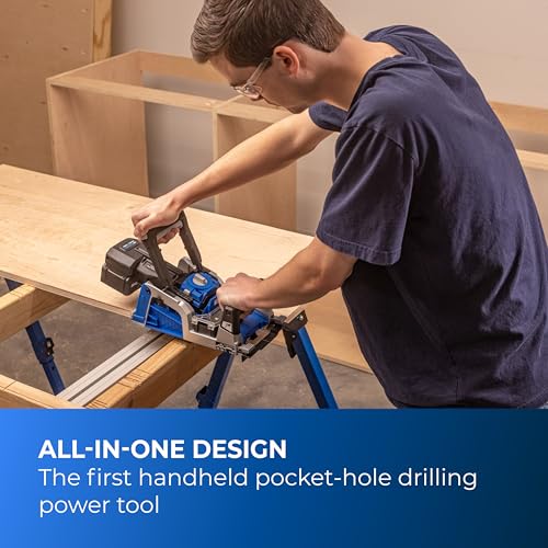 Kreg Rebel 20V Ionic Drive Pocket-Hole Joiner - Bare Tool - Precision Joinery Tool for Woodworking & Carpentry - Accessible Woodworking Tools - Versatile Use for DIY Projects - KPTRB100A