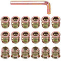 Glarks 50Pcs 5/16"-18 x 15mm Threaded Inserts Nuts Zinc Plated Carbon Steel Hex Socket Drive Furniture Flanged Screw-in Nut with M8 Hex Wrench for Wood Furniture (5/16''-18 x 15mm) - size: 5/16"-18 x 15mm