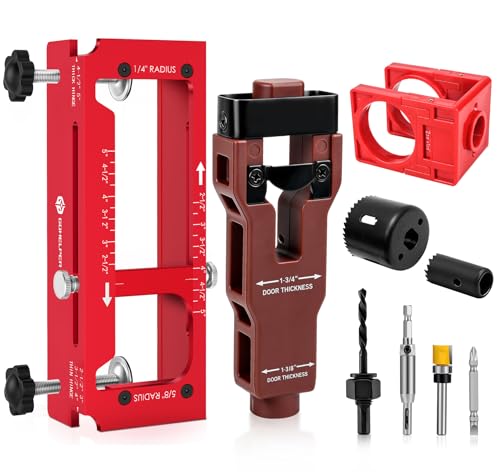 Door Hinge Jig, Door Hinge Template Kit for Router, Door Lock, Latch Kit - style: With Plastic Door Lock and Latch Kit