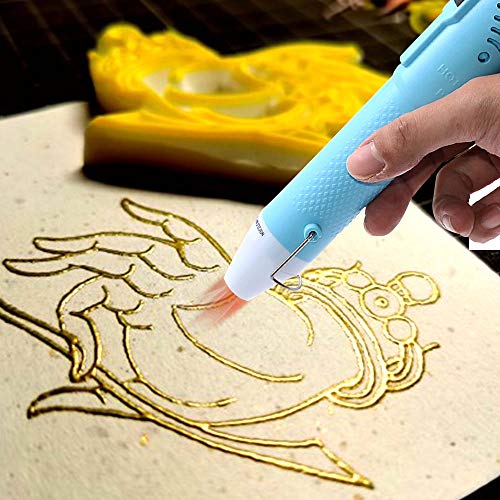 mofa Heat gun,Mini Hot Air Gun Tools Shrink Pen with Stand For DIY Embossing And Drying Paint Multi-Purpose Electric Heating Nozzle 150W 110V (Blue) - color: Blue