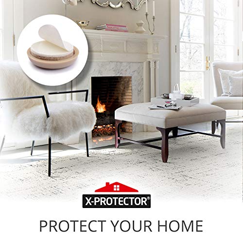 Chair Sliders X-PROTECTOR – Furniture Sliders 40 pcs Carpet Sliders 1” - size: 40 PCS 1", Self-Adhesive, For Carpet