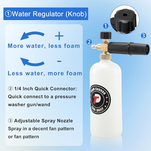 Tool Daily Foam Cannon with Dual Connector Accessory, 1/4" Quick Connect - style: Foam Cannon with Dual Connector