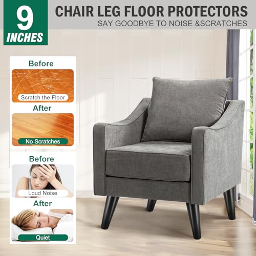 FoDau770 Rubber Wood Legs 9", Slant Taper, 5/16"-18 Thread, Black, 4pcs | Wood Couch legs - Mid Century Sofa Legs - Furniture legs Replacement for Cabinet Dresser Chair Ottoman - color: Black, size: 9 Inch - Slanted (80°)