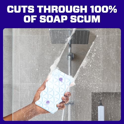Mr. Clean Magic Eraser Sponge, Bathroom Cleaner, Shower Cleaner, Tub Cleaner, Soap Scum Remover, Bathroom Cleaning Supplies, Dawn Cleaning Power with Febreze Lavender Scent, 5ct - size: 5 Count (Pack of 1)