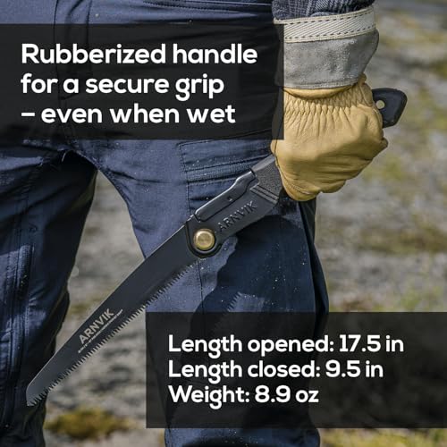 Nordic Pruning Saw for Gardening & Folding Saw Bushcraft - Arnvik - 8 Teeth per Inch - 8 in Hardened SK5 Steel Blade for Wood - For Cutting Trees in Your Garden or Firewood when Camping - style: Saw