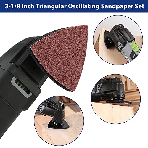 WORKPRO Triangle Sanding Pads, 3-1/8 Inch Hook and Loop, 150 Pack - style: Triangle Sanding Pads