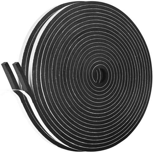 Self Adhesive Foam Tape Weatherstrip 1/4In x 1/4In x 33Ft High Density Foam Insulation Strips Foam Seal Weather Stripping with Strong Adhesive for Door and Window Sound Isolation Soundproofing - size: 1/4in x 1/4in x 33Ft