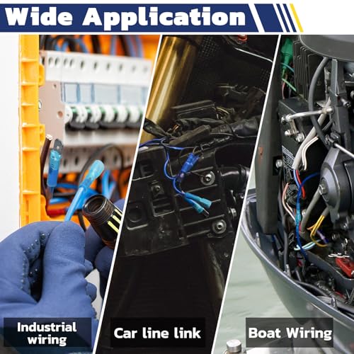 haisstronica 100PCS Heat Shrink Spade Connectors, 22-10 AWG, Male/Female - size: AWG 22-10, style: Male&Female Kit 100PCS