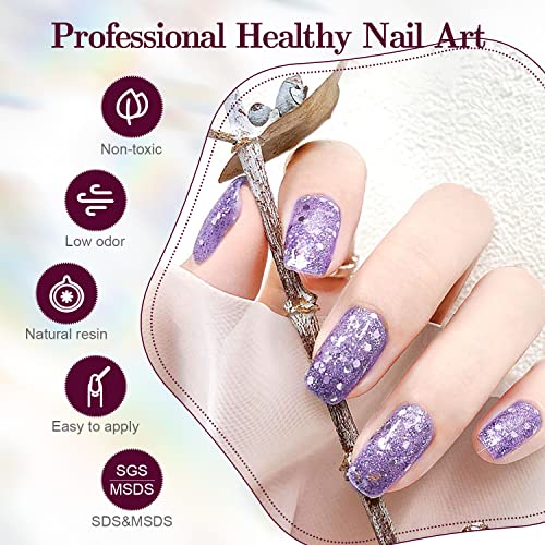 JODSONE Gel Nail Polish Shiny High Gloss Surface Strengthening Glitter Minimalistic Artistic Creation Starter Set 36 Pieces - color: B20