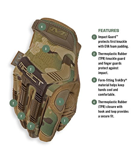 Mechanix Wear M-Pact MultiCam Tactical Gloves, X-Large - color: Camouflage - Multicam, size: X-Large