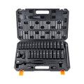 VEVOR Impact Socket Set 1/2" Drive, 33-Piece SAE (3/8 to 1 inch) & Metric (10 to 24 mm) Size, CR-V, 6 Point Standard Deep Socket Set with Extension Bar, Universal Joint, Adapter, Reducer - size: 1/2" 33 PCS