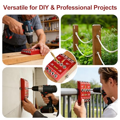 30/45/90° Angle Drill Guide Jig, Portable Bubble Level