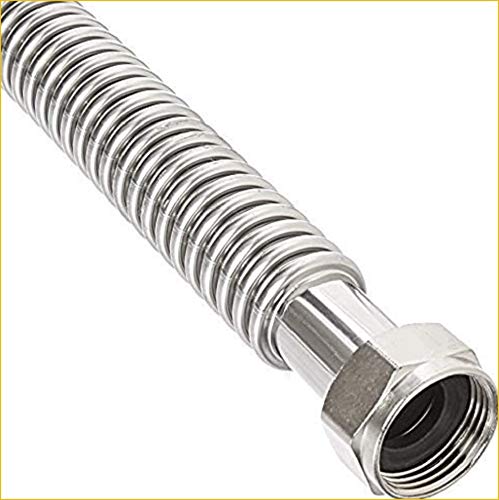 EZ-Fluid 24" x 3/4-Inch FIP x 3/4-Inch FIP Corrugated Flexible Stainless Steel Water Heater Connector Supply Line for Female Iron Water Hose Pipes Fitting, (1-Pc) - size: 3/4-Inch FIP x 3/4-Inch FIP, 24-Inch