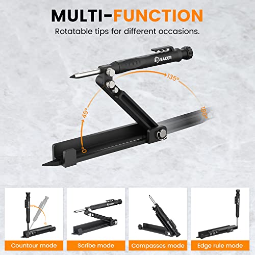Saker Multi-function Scribing Tool,Aluminum Alloy Scribe Tool 5.5Inch