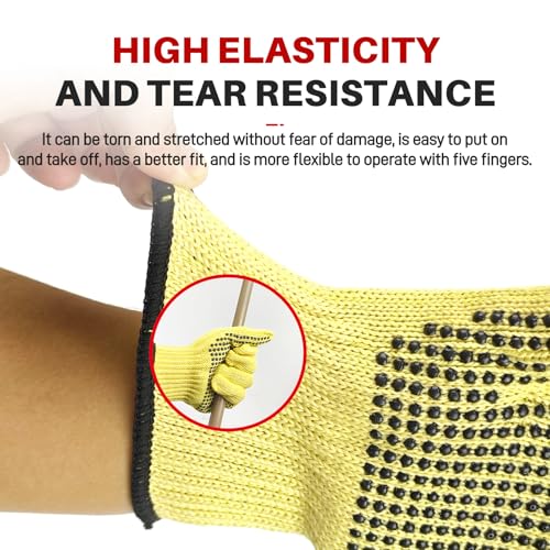 Heat Cut Resistant Gloves,Aramid Oven Gloves with Fingers, Silicone Beads Thick Knit Design,Machine Washable - Grill Mitts for Men & Women(Silicone Beads, Large) - size: 1pc-Large, style: Silicone Beads