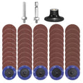 HARFINGTON 53pcs Quick Change Discs Set 1.8" Lock Sanding Discs with 1/4" Shank Pad Holder 36/60/80/120/240 Grit Surface Conditioning for Polish Rust Removal - size: 2"