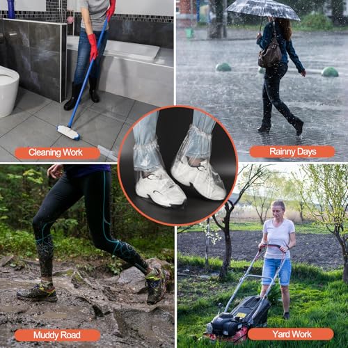 20pcs Shoe Covers for Rain Waterproof Shoe Covers for Men & Women (Clear)
