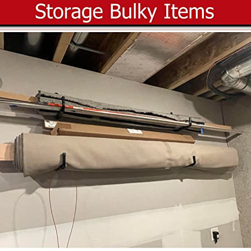 Heavy Duty Garage Storage Hooks, 12.4 Inch Ladder Storage Hanger, Wall Mount Utility Hook for Outdoor Indoor Organizer Folding Chairs, Bike, Tools, Water Pipes - size: 9.8inch x 12.7inch