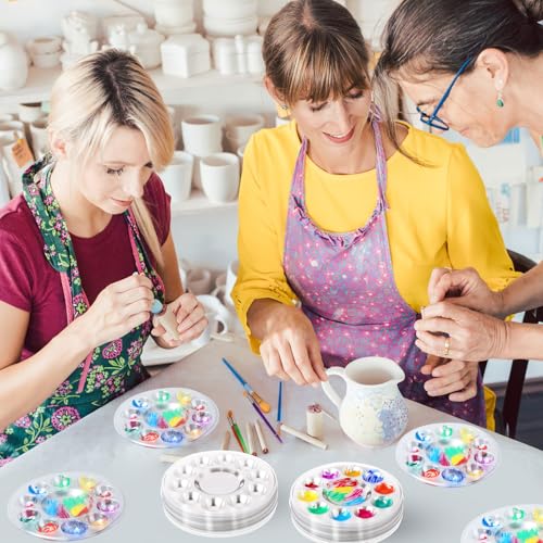 AmazingSpark 100 Pcs Paint Tray Palettes 5.5 in Disposable Round Paint Tray - color: Round, size: 5.51 in