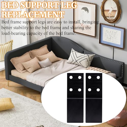 2 Pcs Bed Frame Legs Replacement Parts Bed Feet Furniture Support Leg Reinforcement Kit for Wooden Beds Table Cabinet Sofa Bolt-On Direct Replacement Straight Leg Replace Part Not Plastic Black 4inch - size: 4in