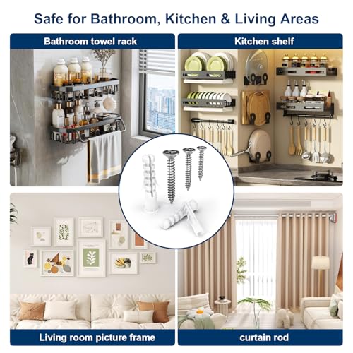 Drywall Anchors and Screws Kit – 264PCS Stainless Steel Screws and Anchors for Wall, Drywall, Picture Hanging – Heavy Duty Plastic Wall Anchors Set for Drywall, Anchors for Screws