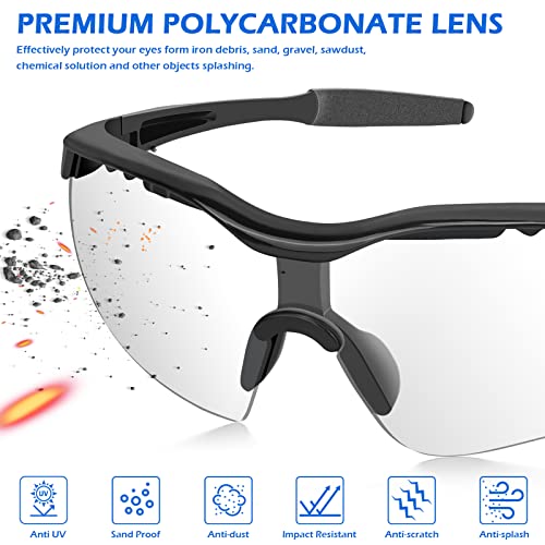 OXG Safety Glasses for Men Women, ANSI Z87 UV Protection Protective Eyewear - color: Clear