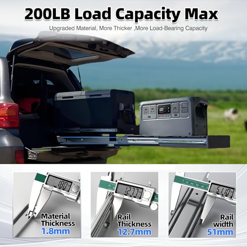 Thickened 200Lbs Heavy Duty Drawer Slides 1 Pair 18 Full Extension Ball Bearing Sliding Rails Kitchen Cabinet RV Runners Shelf Tool Box Tracks Glides (1/2" Thick, 18" L) - size: 18inch, style: W:51mm
