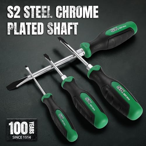 SK 6-Piece Slotted Screwdriver Set, Magnetic Screwdriver Set, S2 Steel - style: Slotted