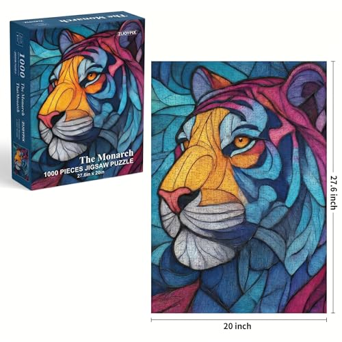 1000 Piece Puzzle for Adults, The Monarch - Colorful Abstract Tiger Art - color: The Monarch