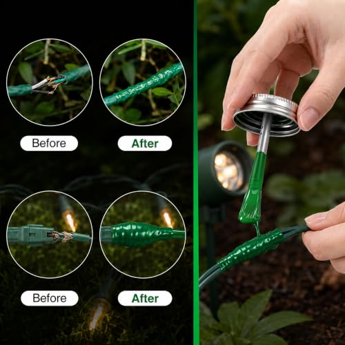 Liquid Electrical Tape 4oz Waterproof Liquid Tape Electrical Insulating Glue with Brush Cap, High Temperature Resistant Flexible Rubber Coating for Wires Cables, Plug, Automotive(Green) - color: Green