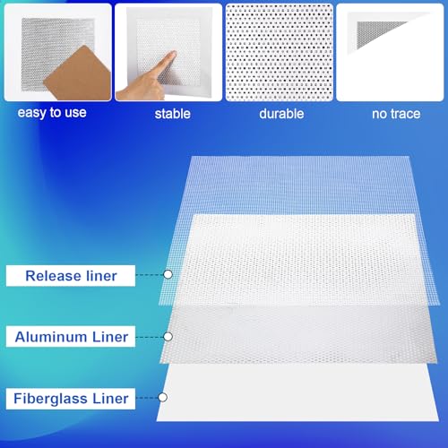 Blulu 30 Pcs 4 Inch Drywall Repair Kit Self Adhesive Mesh Drywall Patches - size: 4 Inch
