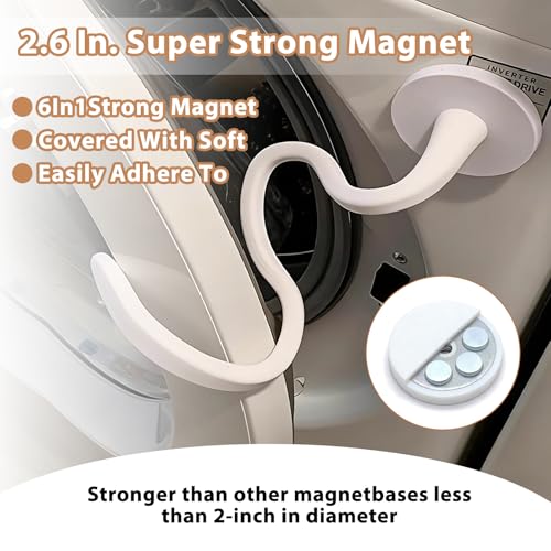 Magnetic Washer Door Stopper & Holder Strong Flexible Prop to Keep Front Load Washer/Dryer Door Open Fits LG Samsung Laundry Accessories (White) - color: White