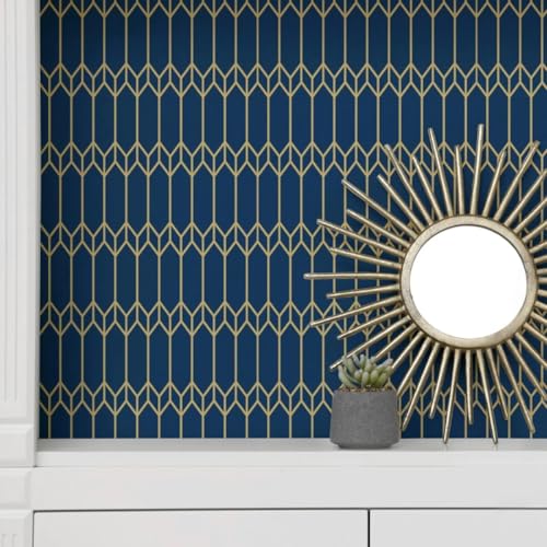 Main Street Peel and Stick Wallpaper Sheets, Indigo Diamonds, 12 Pack - style: Indigo Diamonds