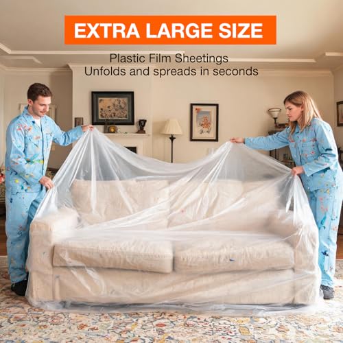 King Origin Plastic Drop Cloths 10 Pack, 9x12 Ft - color: 9x12 Ft, 10 pcs