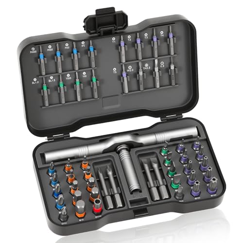 50 in 1 Magnetic Ratchet Screwdriver Set, Multi Bit Ratcheting Screwdriver Set Repair Kit with Detachable Ratchet Handle for Electronics Repair, Furniture Assembly & DIY