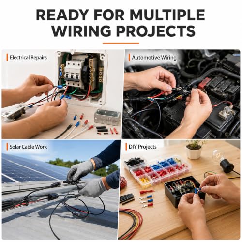 KF CPTEC Wire Crimper Kit 9PCS, AWG 22-2, Tool-Free Quick-Change Dies