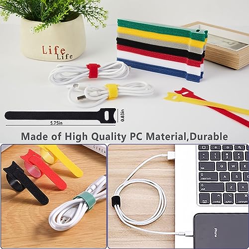 ELII 300PCS Cable Management Kit,4 Cable Sleeve 35 Cable Clips - color: Black