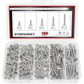 DYWISHKEY 166-Piece Wood Screws Assortment Kit - #6 x 1/2", "5/8", "3/4", "1", "1-1/4" Screws - size: #6