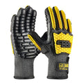 COOLJOB A6 Cut Resistant Anti Vibration Work Gloves Men, TPR Impact Reduce Mittens, Palm Rubber Patch Shock Absorption, S-2XL - size: Small