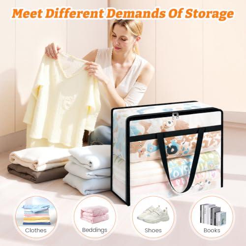 BlissTotes Moving Bags 40L 4PCS, Clear Clothes Storage Under Bed Storage - size: 40L