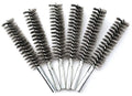 Drill-Powered 6pcs Pipe Cleaning Brush Set Stainless Steel Bristles - size: 1 1/10"(28mm)