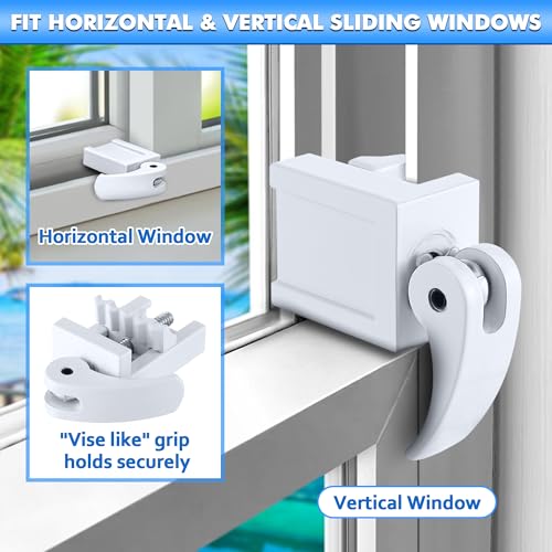 2 Pack Window Locks, Diecast Durable Design, Compatible with Horizontal and Vertical Window, Fit 1/16 inch(0.16cm) up to 1-3/16 Inch Short Version Wide Rail Easy Installation Enhanced Safety - size: 1-3/16 Inch Short Version