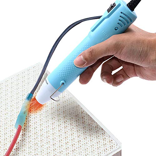 mofa Heat gun,Mini Hot Air Gun Tools Shrink Pen with Stand For DIY Embossing And Drying Paint Multi-Purpose Electric Heating Nozzle 150W 110V (Blue) - color: Blue