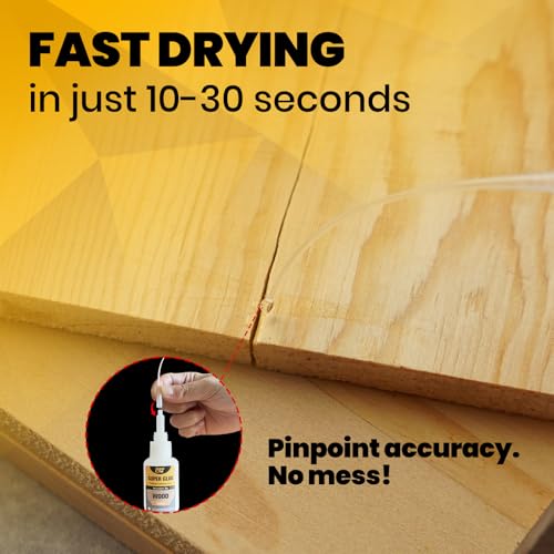 Wood Super Glue 30g, Clear Cyanoacrylate Adhesive for Furniture Woodworking - size: 1oz-thin