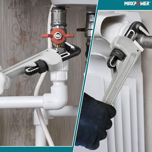 MAXPOWER 10 inch Straight Pipe Wrench, 1 inch Jaw Capacity - size: 10-inch, style: Straight Pipe Wrench