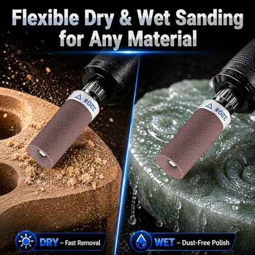 15Pcs Sanding Drums for Dremel Rotary Tool with 1/8" Shank, Sanding Sticks for Plastic Wood Metal Grinding Polishing, 180/240/320 Grits - color: 15Pcs-Mixed Grits