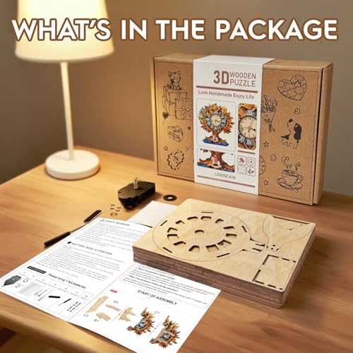 3D Wooden Puzzles for Adults-Tree of Life Clock Puzzle-Adult Craft - color: Tree of Life Clock