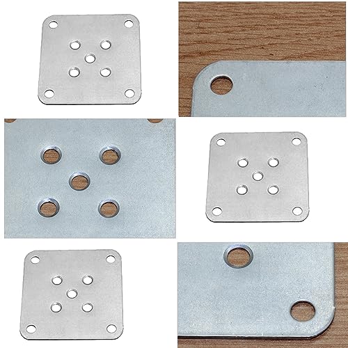4 Pack Leg Mounting Plates Furniture Wooden Legs Mount Flat T-Plate Connector Attachment Bracket Base with Screws for Sofa Cabinet Chair Couche Seat Repair Replacement DIY